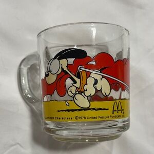 McDonald's Garfield Glass Mug with Red and Yellow Design